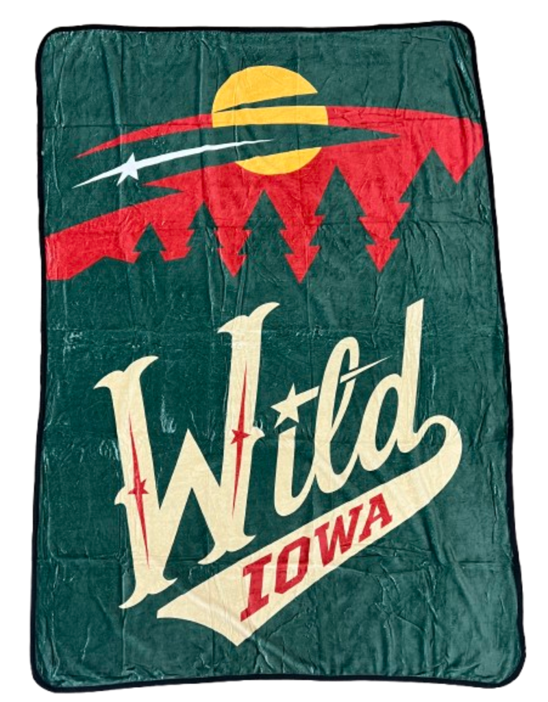 Iowa Wild Bearhead Plush Blanket