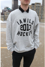 Line Change Heather Grey w/ Faux Leather Detailing Nostalgic Crew