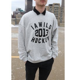 Line Change Heather Grey w/ Faux Leather Detailing Nostalgic Crew