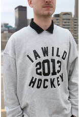 Line Change Heather Grey w/ Faux Leather Detailing Nostalgic Crew