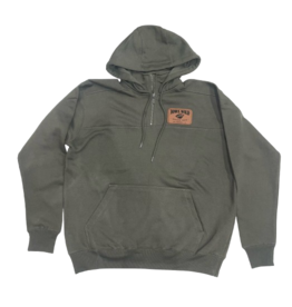 Signature Concepts Olive Viktor Hooded 1/4 Zip w/ Leather Patch