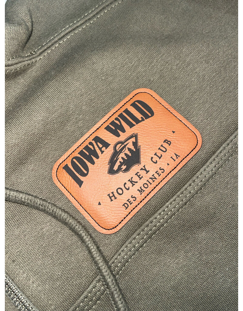 Signature Concepts Olive Viktor Hooded 1/4 Zip w/ Leather Patch
