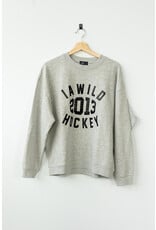 Line Change Heather Grey w/ Faux Leather Detailing Nostalgic Crew