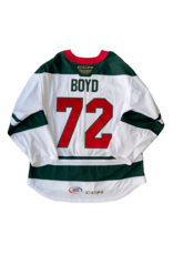 CCM 2024/25 Set #2 Iowa Grown White Jersey, Player Worn, (Signed) Boyd #72 "A"