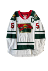 CCM 2024/25 Set #2 Iowa Grown White Jersey, Player Worn, (Signed) Crotty #5 "C"