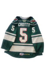 CCM 2024/25 Set #1 Green Jersey, Player Worn, (Signed) Crotty #5 "C"
