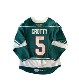 CCM 2024/25 Set #2 Green Jersey, Player Worn, (Signed) Crotty #5 "C"