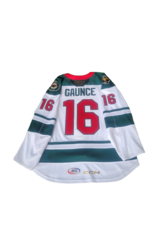 CCM 2024/25 Set #2 Iowa Grown White Jersey, Player Worn, (Signed) Gaunce #16 "A"