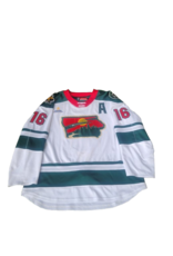 CCM 2024/25 Set #2 Iowa Grown White Jersey, Player Worn, (Signed) Gaunce #16 "A"