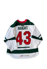 2024/25 Set #2 Iowa Grown White Jersey, Player Worn, (Signed), Haight #43