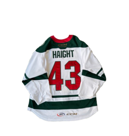 2024/25 Set #2 Iowa Grown White Jersey, Player Worn, (Signed), Haight #43
