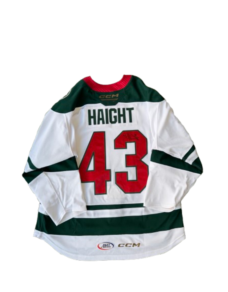 2024/25 Set #2 Iowa Grown White Jersey, Player Worn, (Signed), Haight #43