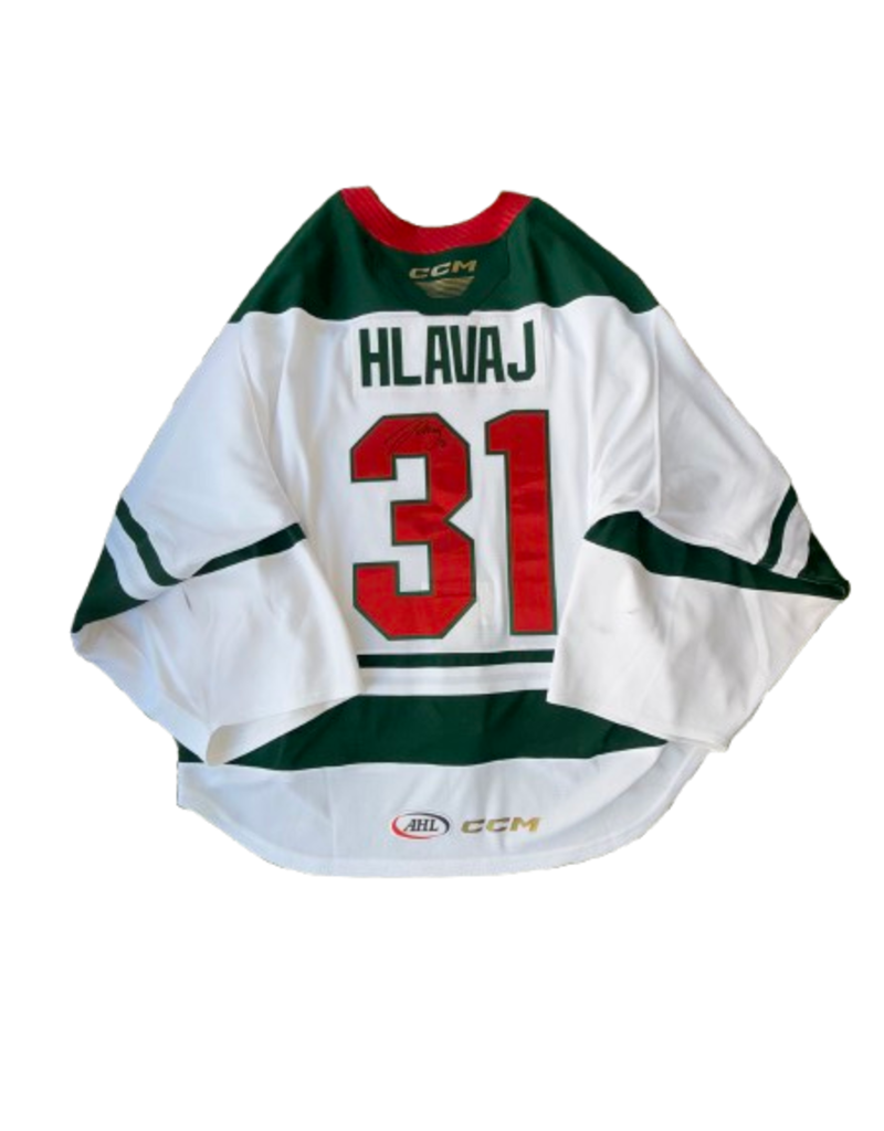 2024/25 Set #2 Iowa Grown White Jersey, Player Worn, (Signed), Hlavaj #31