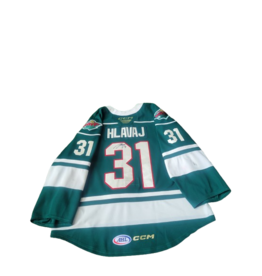 2024/25 Set #1 Green Jersey, Player Worn, (Signed) Hlavaj #31
