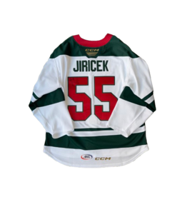 CCM 2024/25 Set #2 Iowa Grown White Jersey, Player Issued, (Signed) Jiricek #55