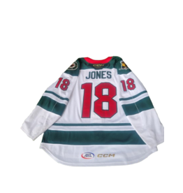 CCM 2024/25 Set #2 Iowa Grown White Jersey, Player Worn, (Signed) Jones #18