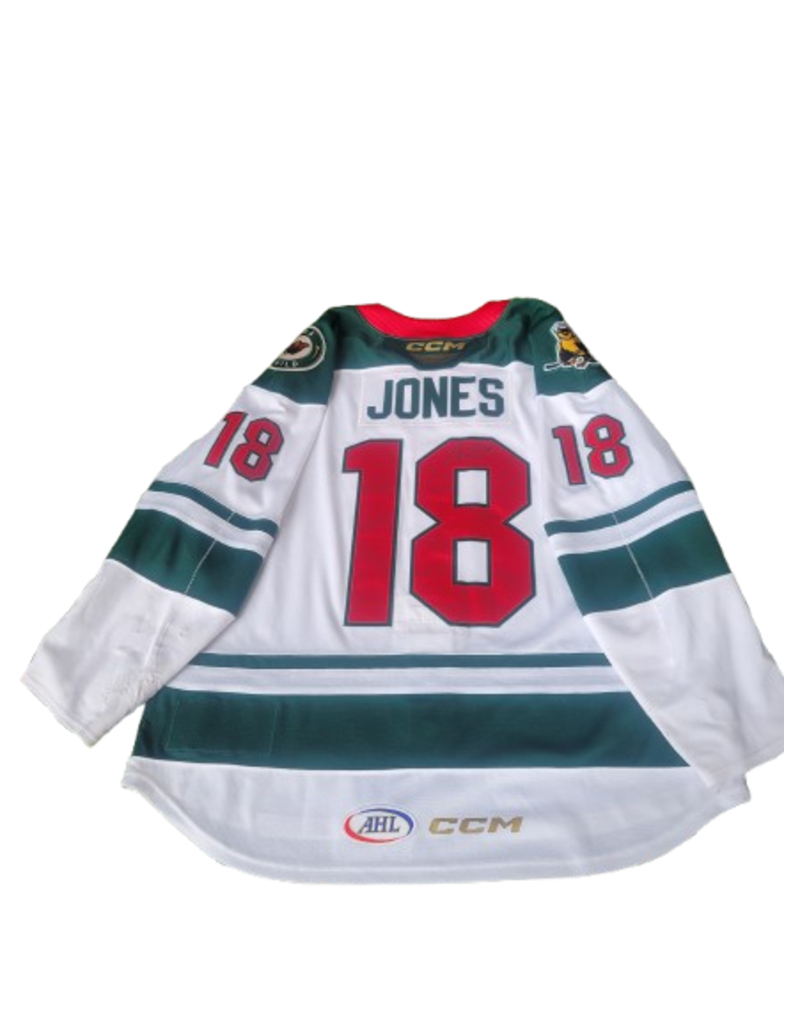 CCM 2024/25 Set #2 Iowa Grown White Jersey, Player Worn, (Signed) Jones #18