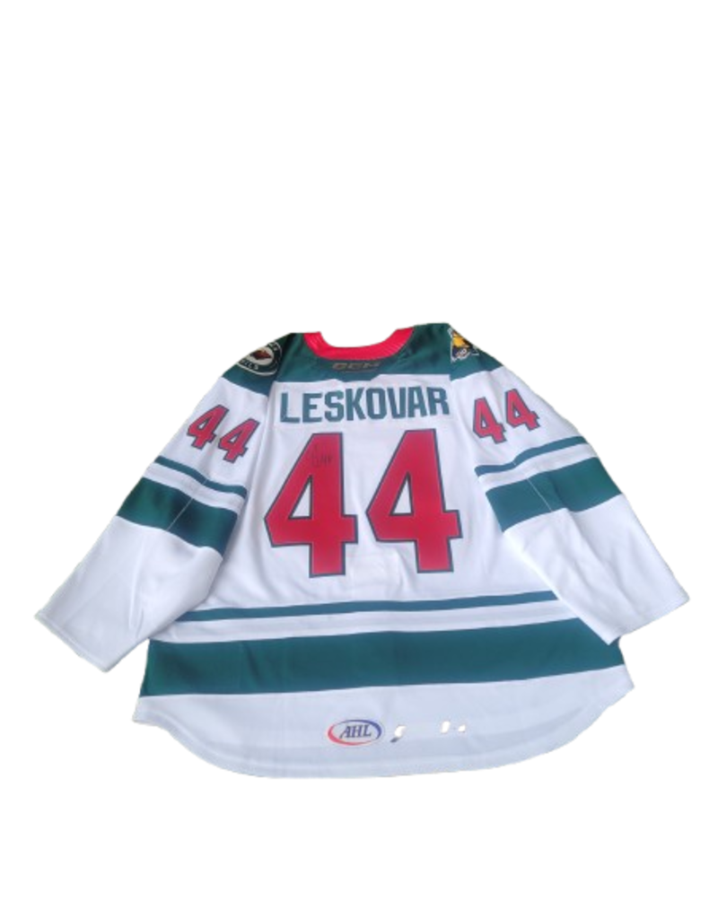 2024/25 Set #1 Iowa Grown White Jersey, Player Worn, (Signed) Leskovar #44