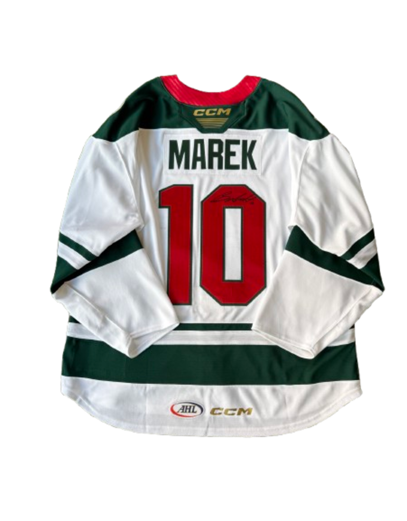 CCM 2024/25 Set #2 Iowa Grown White Jersey, Player Worn, (Signed) Marek #10
