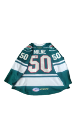 2024/25 Set #1 Green Jersey, Player Worn, (Signed), Milne #50