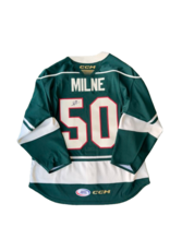 2024/25 Set #2 Green Jersey, Player Worn, (Signed), Milne #50