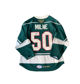 2024/25 Set #2 Green Jersey, Player Worn, (Signed), Milne #50