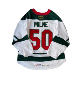 CCM 2024/25 Set 2 Iowa Grown White Jersey, Player Worn, (Signed) Milne #50