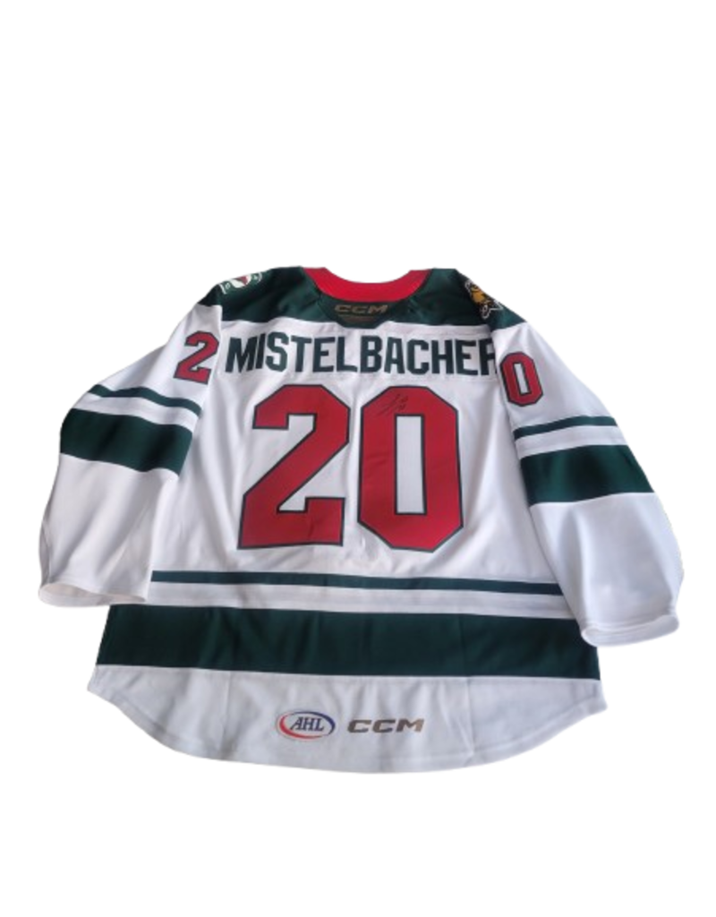 CCM 2024/25 Set #1 Iowa Grown White Jersey, Player Worn, (Signed) Mistelbacher #20