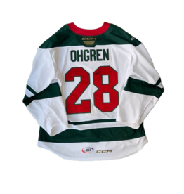2024/25 Set #2 Iowa Grown White Jersey, Player Worn, (Signed), Ohgren #28