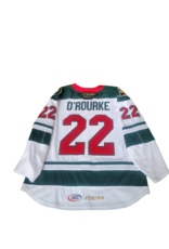 2024/25 Set #2 Iowa Grown White Jersey, Player Worn, (Signed) O'Rourke #22