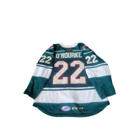 2024/25 Set #2 Green Jersey, Player Worn, (Signed) O'Rourke #22