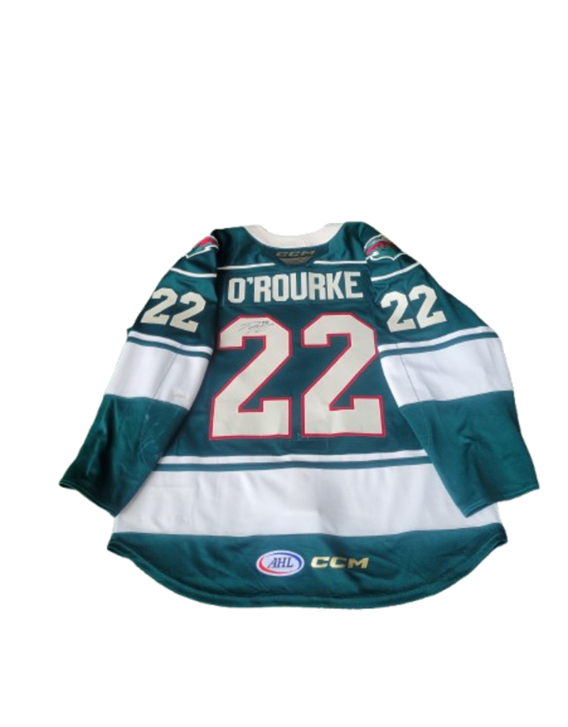 2024/25 Set #2 Green Jersey, Player Worn, (Signed) O'Rourke #22
