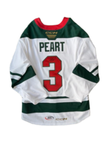 CCM 2024/25 Set #2 Iowa Grown White Jersey, Player Worn, (Signed) Peart #3