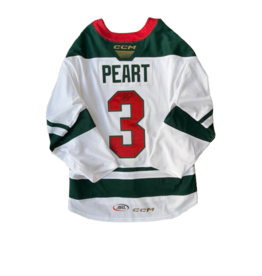 CCM 2024/25 Set #2 Iowa Grown White Jersey, Player Worn, (Signed) Peart #3
