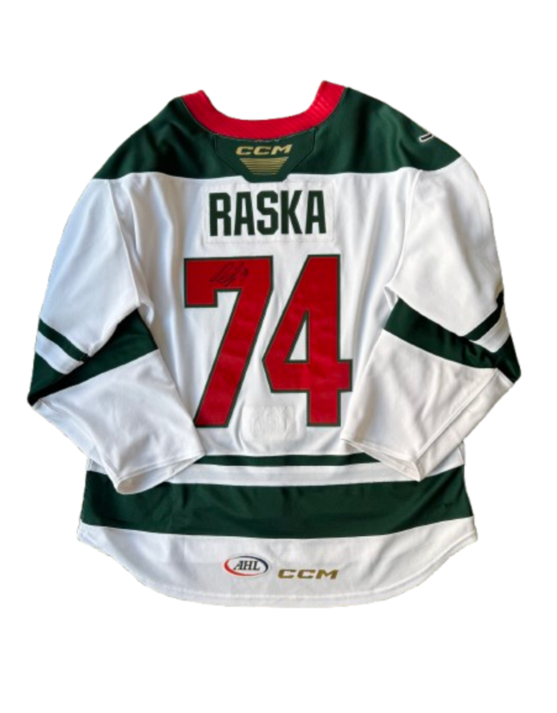 CCM 2024/25 Set #2 Iowa Grown White Jersey, Player Worn, (Signed) Raska #74