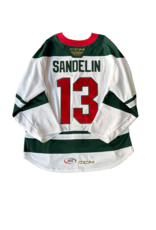 CCM 2024/25 Set #2 Iowa Grown White Jersey, Player Worn, (Signed) Sandelin #13