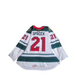 CCM 2024/25 Set #2 Iowa Grown White Jersey, Player Worn, (Signed) Spacek #21
