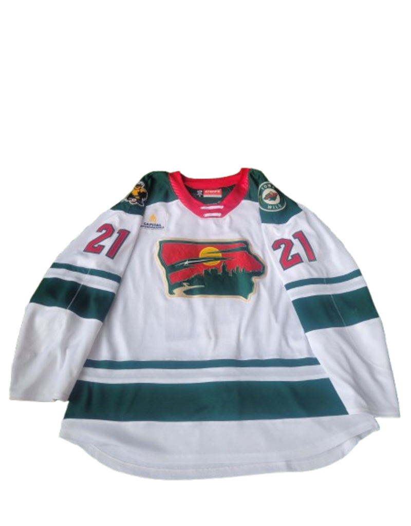 CCM 2024/25 Set #2 Iowa Grown White Jersey, Player Worn, (Signed) Spacek #21