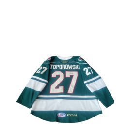 2024/25 Set #1 Green Jersey, Player Worn, (Signed) Toporowski #27