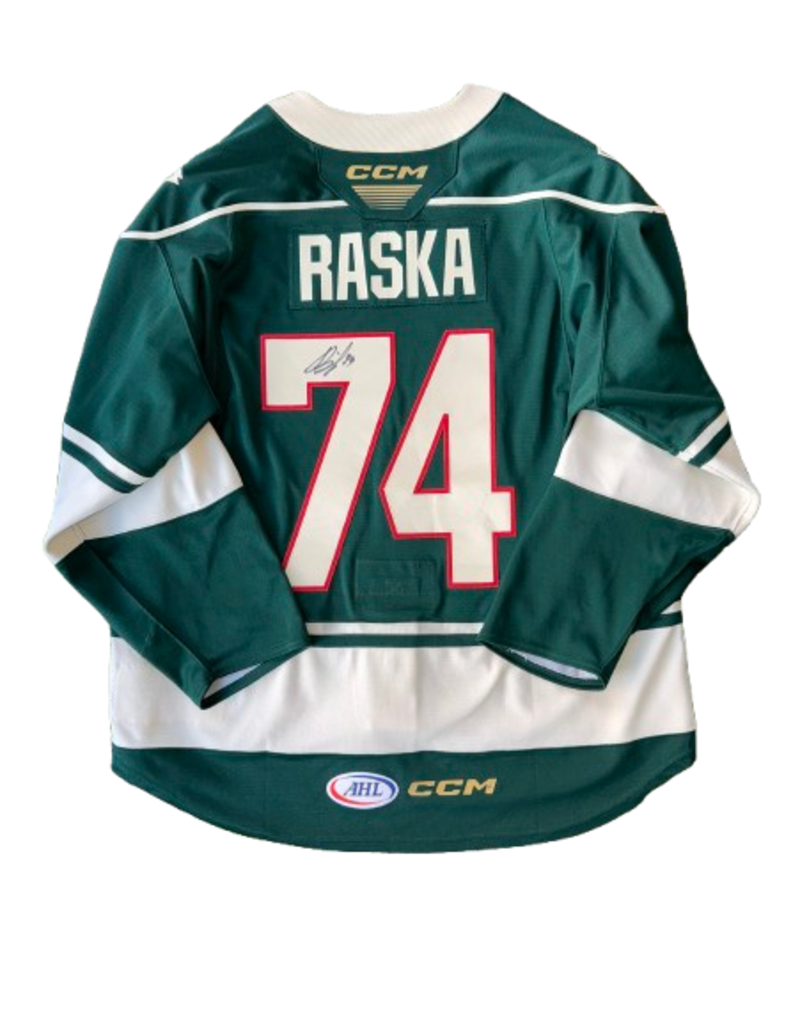 CCM 2024/24 Green Jersey Set #2, Player Worn, (Signed) Raska #74