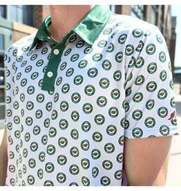 League Secondary Logo Repeating Polo w/ Contrast Collar