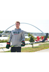 YAKSPORTS Grey Embroidered Wild Hockey Playmaker Hoodie