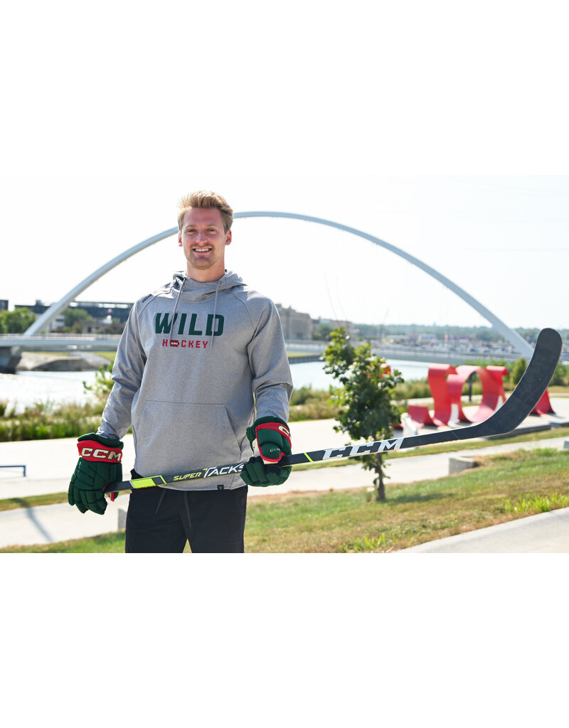 YAKSPORTS Grey Embroidered Wild Hockey Playmaker Hoodie