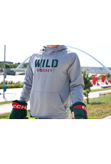 YAKSPORTS Grey Embroidered Wild Hockey Playmaker Hoodie