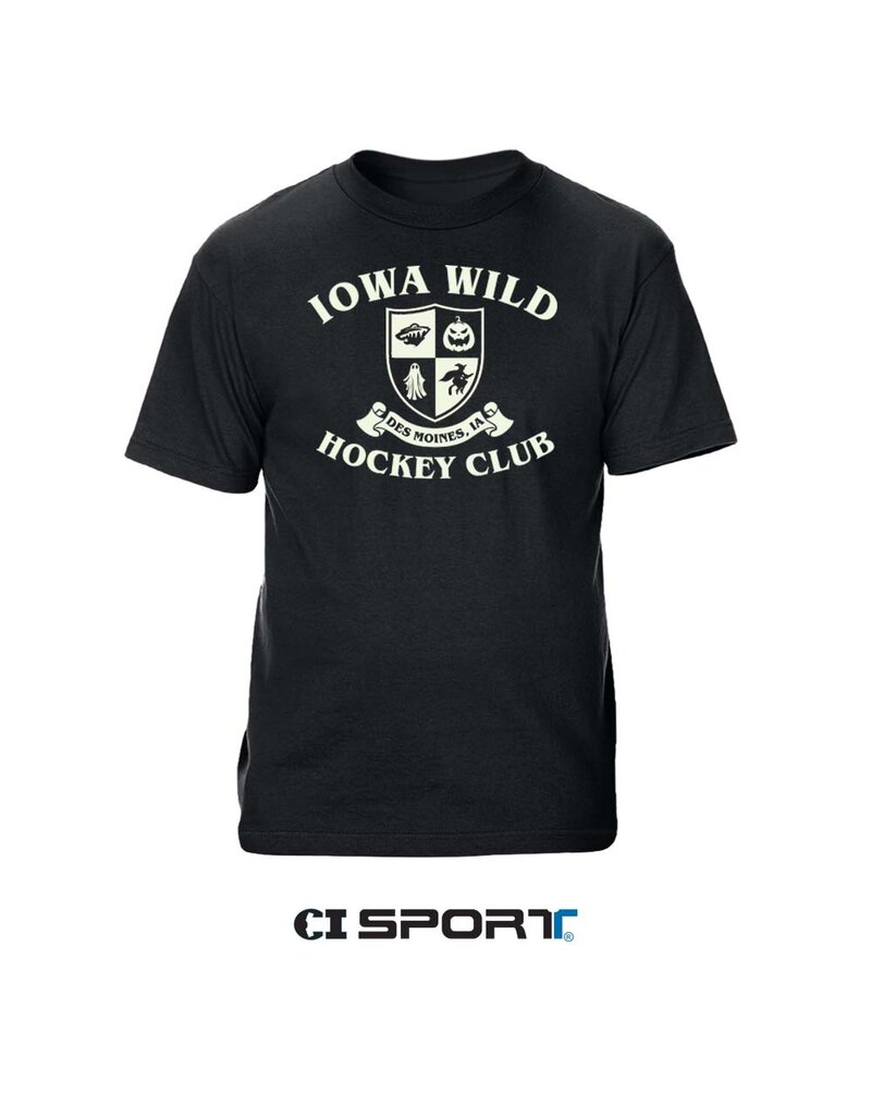 CI SPORT Adult Black S/S Tee - Spooky Glow in the Dark