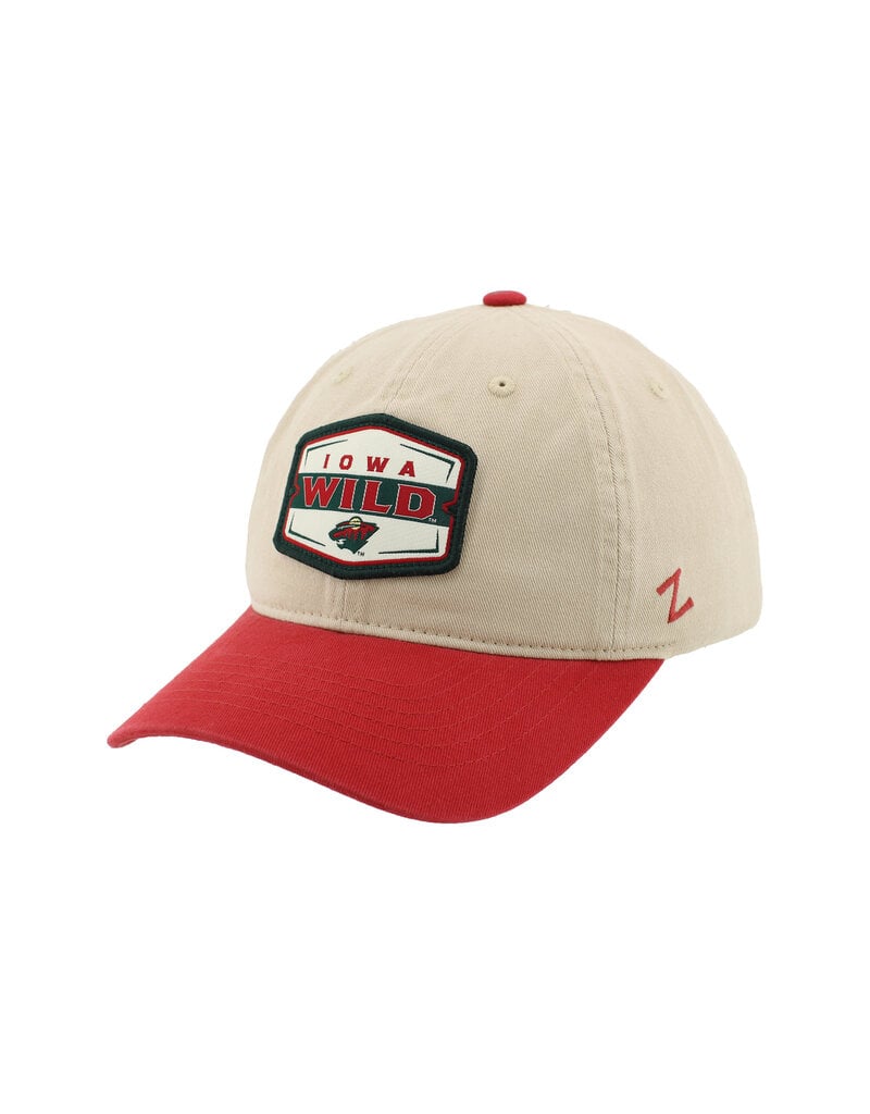Zephyr Khaki Washed Chino Hat - Red Bill