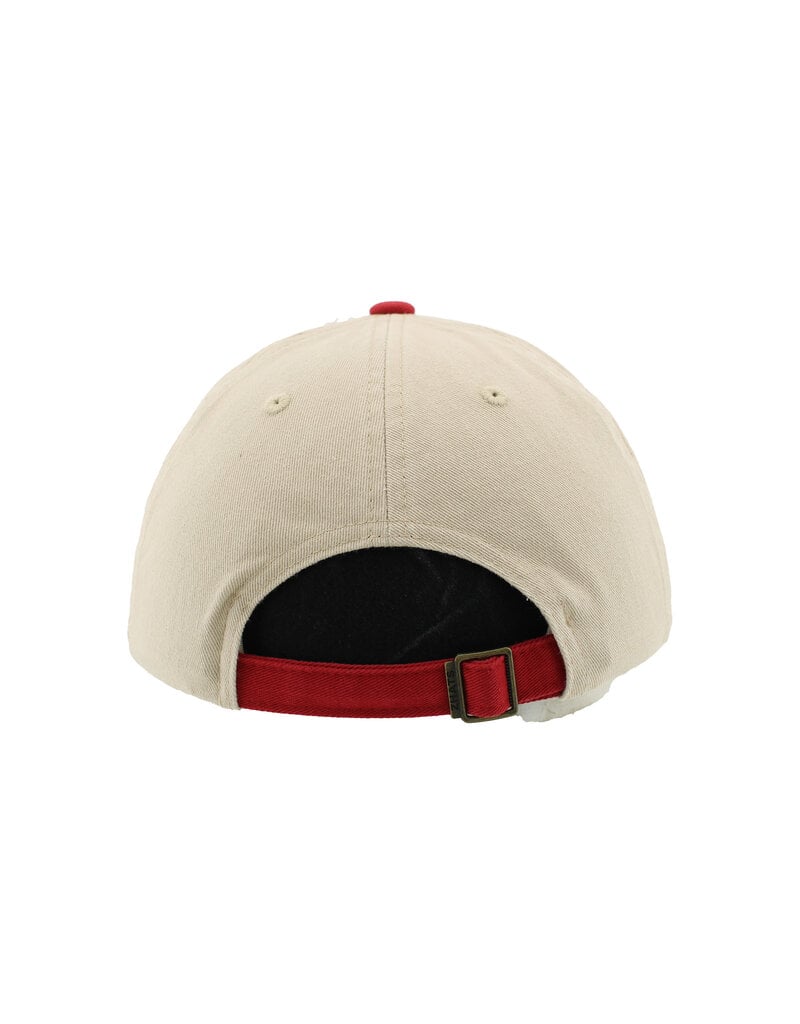 Zephyr Khaki Washed Chino Hat - Red Bill