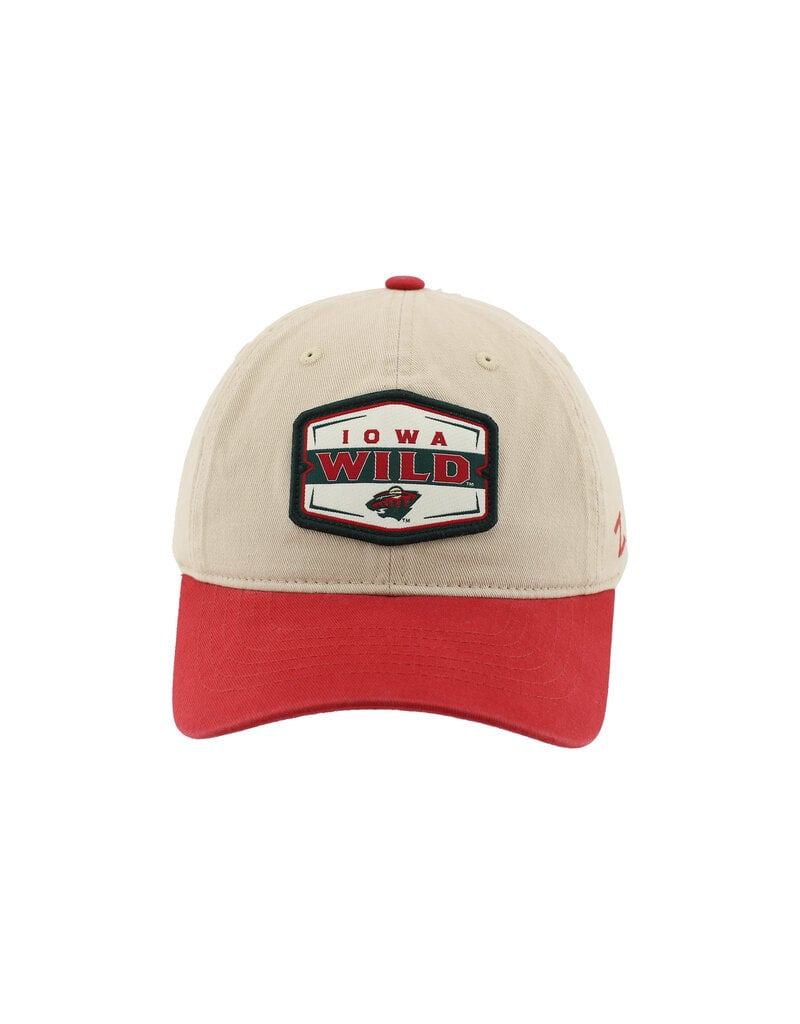 Zephyr Khaki Washed Chino Hat - Red Bill