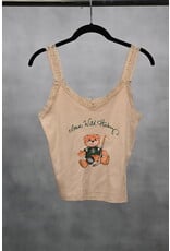 Tiny Turnip Women's Tan Lace Tank - Crash Teddy