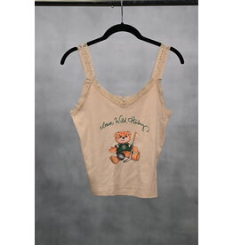 Tiny Turnip Women's Tan Lace Tank - Crash Teddy